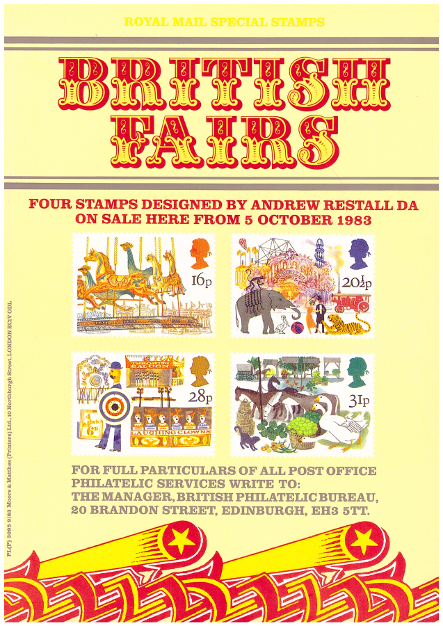 (image for) 1983 British Fairs Post Office A4 poster. PL(P) 3095 9/83.
